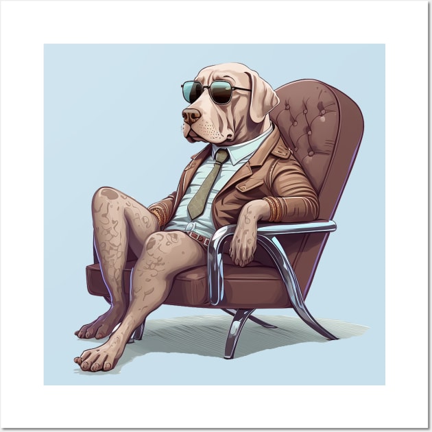 Weimaraner The Bounty Hunter Relaxing After a Hard Day Wall Art by Bee's Pickled Art